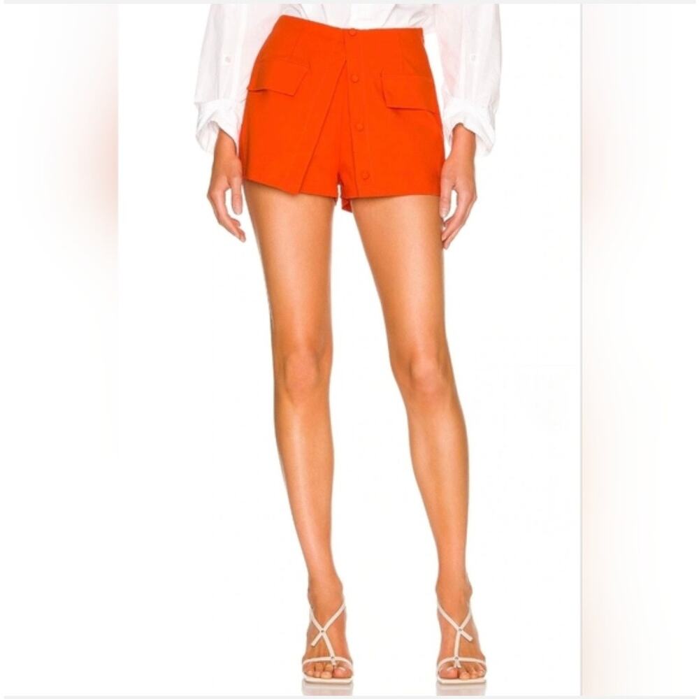 Superdown Orange High-Waisted Button Front Skort Shorts Size Small NWT Coastal